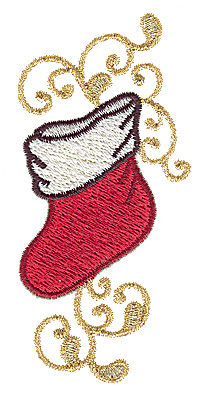 Embroidery Design: Christmas stocking 1.81w X 3.87h