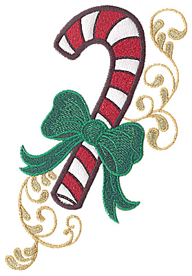 Embroidery Design: Candy Cane applique 6.94w X 4.82h