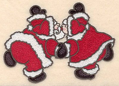 Embroidery Design: Santa and Mrs. Claus kissing large4.00"H x 5.70"W