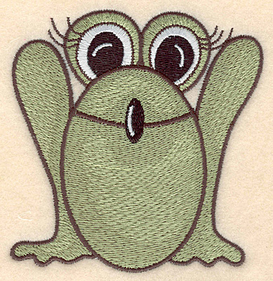 Embroidery Design: Frog large 3.87"w X 3.90"h