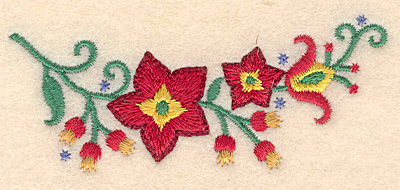 Embroidery Design: Poinsetta duo 3.56w X 1.53h