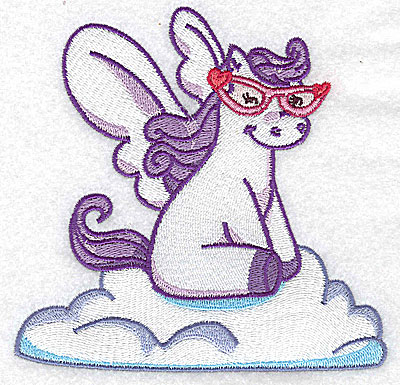 Embroidery Design: Pegasus wearing sunglasses large 4.97w X 4.89h