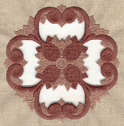 Embroidery Design: Floral cutwork large 4.92w X 4.92h