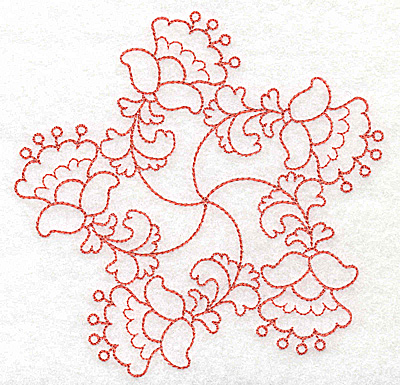 Embroidery Design: Carousel Flowers H outline 4.94w X 4.91h