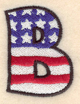 Embroidery Design: B large  2.08"h x 1.59"w
