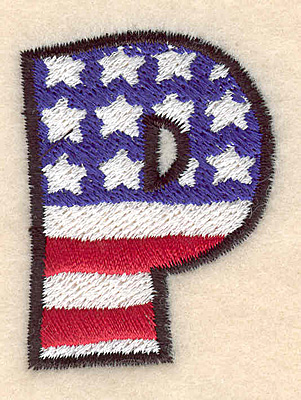 Embroidery Design: P large  2.01"h x 1.52"w