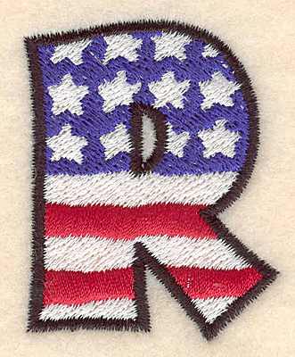 Embroidery Design: R large  2.11"h x 1.65"w