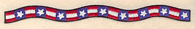 Embroidery Design: American banner large  0.73"h x 7.53"w