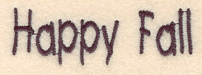 Embroidery Design: Happy Fall large 2.90"w X 0.91"h
