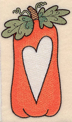 Embroidery Design: Pumpkin with heart 3.39"w X 5.63"h