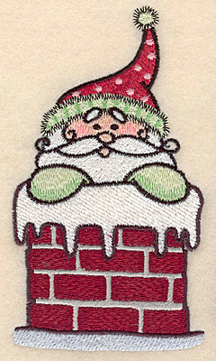 Embroidery Design: Santa in Chimney large5.38"H x 3.05"W