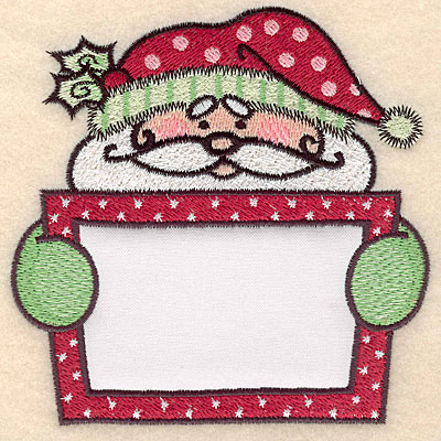 Embroidery Design: Santa reading list large applique4.46"H x 4.39"w