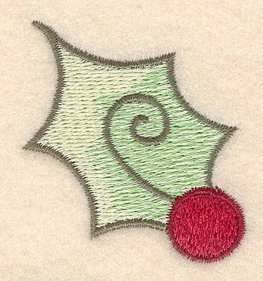 Embroidery Design: Holly with berry large1.91"Hx1.94"W