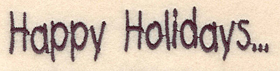 Embroidery Design: Happy Holidays large0.96"H x 4.60"W