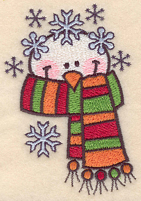 Embroidery Design: Snowman head large4.50"H x 3.07"W