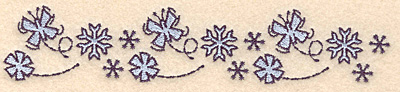 Embroidery Design: Butterfly snowflake border1.34"H x 6.90"W