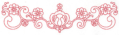 Embroidery Design: Redwork border design D large 9.77w X 2.63h