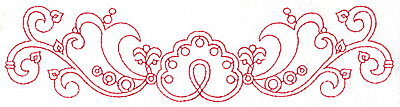 Embroidery Design: Redwork border design J large 9.76w X 2.43h