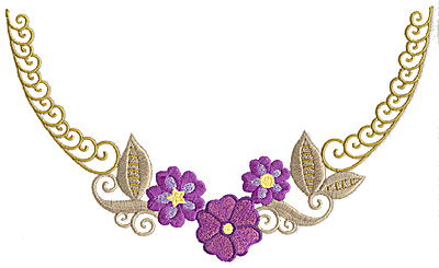 Embroidery Design: Floral Neckline B large 10.04w X 6.08h