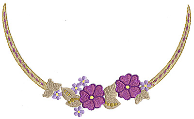 Embroidery Design: Floral Neckline C large 10.03w X 6.12h