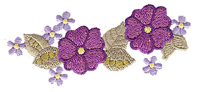 Embroidery Design: Floral design C 3.86w X 1.71h