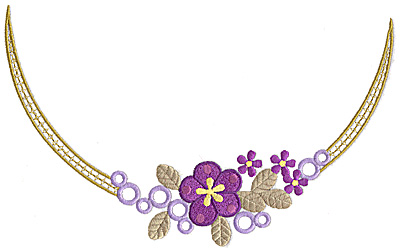 Embroidery Design: Floral Neckline D large 10.01w X 6.13h