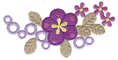 Embroidery Design: Floral design D 3.85w X 1.94h