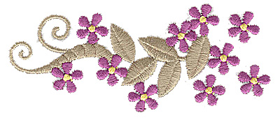 Embroidery Design: Floral blossom design G 3.88w X 1.60h
