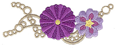 Embroidery Design: Floral design H 3.84w X 1.51h
