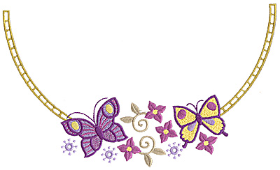 Embroidery Design: Floral Neckline J large 10.04w X 5.96h