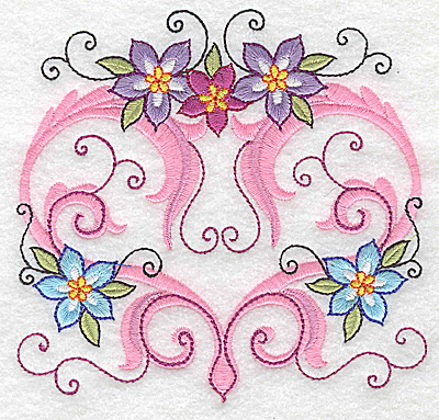 Embroidery Design: Delicate Floral design B large 4.93w X 4.72h