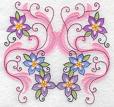 Embroidery Design: Delicate Floral design D large  4.94w X 4.71h