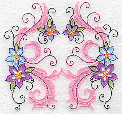 Embroidery Design: Delicate Floral design F large 4.93w X 4.79h