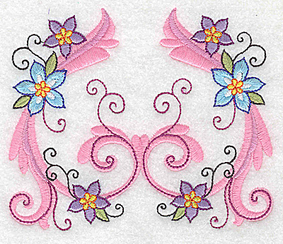 Embroidery Design: Delicate Floral design H large 4.95w X 4.11h