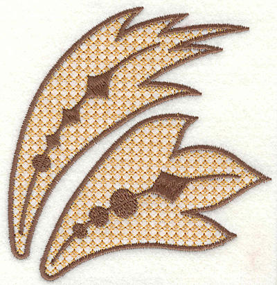 Embroidery Design: Feather Paisley Q Large  4.84" x 4.57"