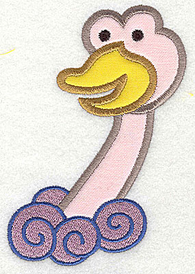 Embroidery Design: Ostrich Head Double Applique4.88h x 3.22w