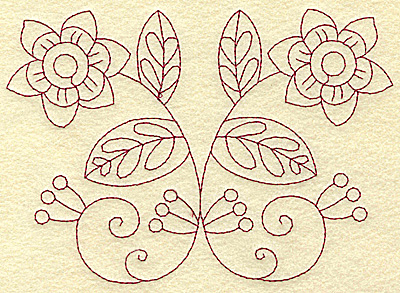 Embroidery Design: Floral violet 7 large 6.27w x 4.47h