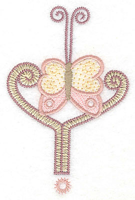 Embroidery Design: Butterfly swirl  4.61"h x 3.00"w