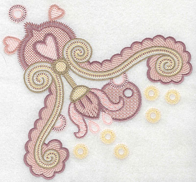 Embroidery Design: Heart swirl flower large  6.96"h x 7.49"w