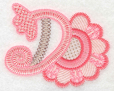 Embroidery Design: Floral swirl large  2.97"h x 3.71"w