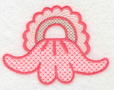 Embroidery Design: Scalloped flower  2.63"h x 3.48"w