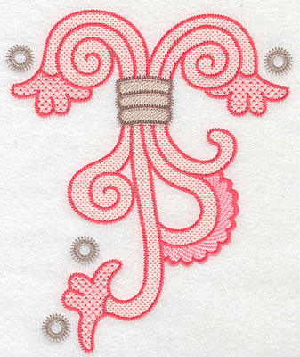 Embroidery Design: Scalloped swirls  7.46"h x 6.20"w
