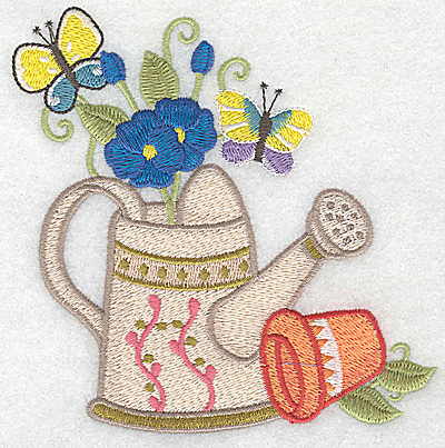 Embroidery Design: Watering Can A large 4.91w X 4.93h