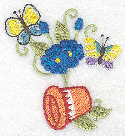 Embroidery Design: Flower pot 3.26w X 3.53h