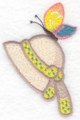 Embroidery Design: Sunbonnet with butterfly 2.32w X 3.50h
