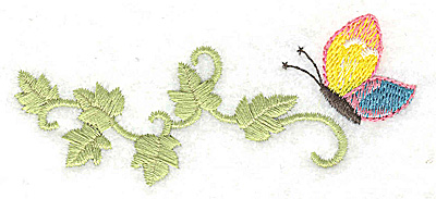 Embroidery Design: Vine with Butterfly 3.88w X 1.64h