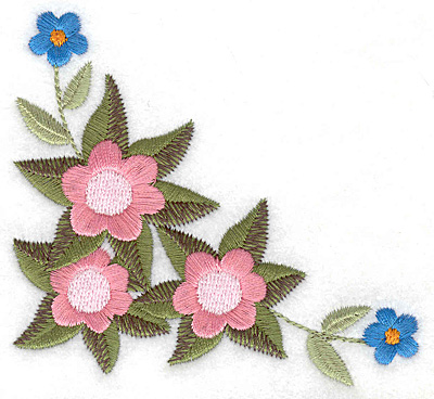 Embroidery Design: Floral corner A 3.86w X 3.52h