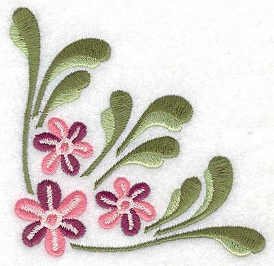 Embroidery Design: Floral corner B 3.88w X 3.89h