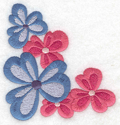 Embroidery Design: Floral corner L 3.78w X 3.89h