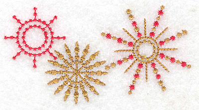 Embroidery Design: Star trio small 3.88w X 2.08h